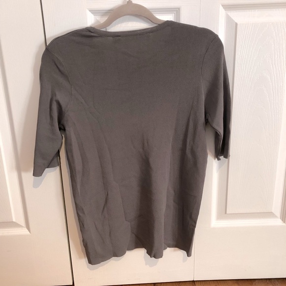 ☀️ NWT Simons Contemporaine Grey Knit Half Sleeve Sweater in Size Medium - Picture 2 of 8